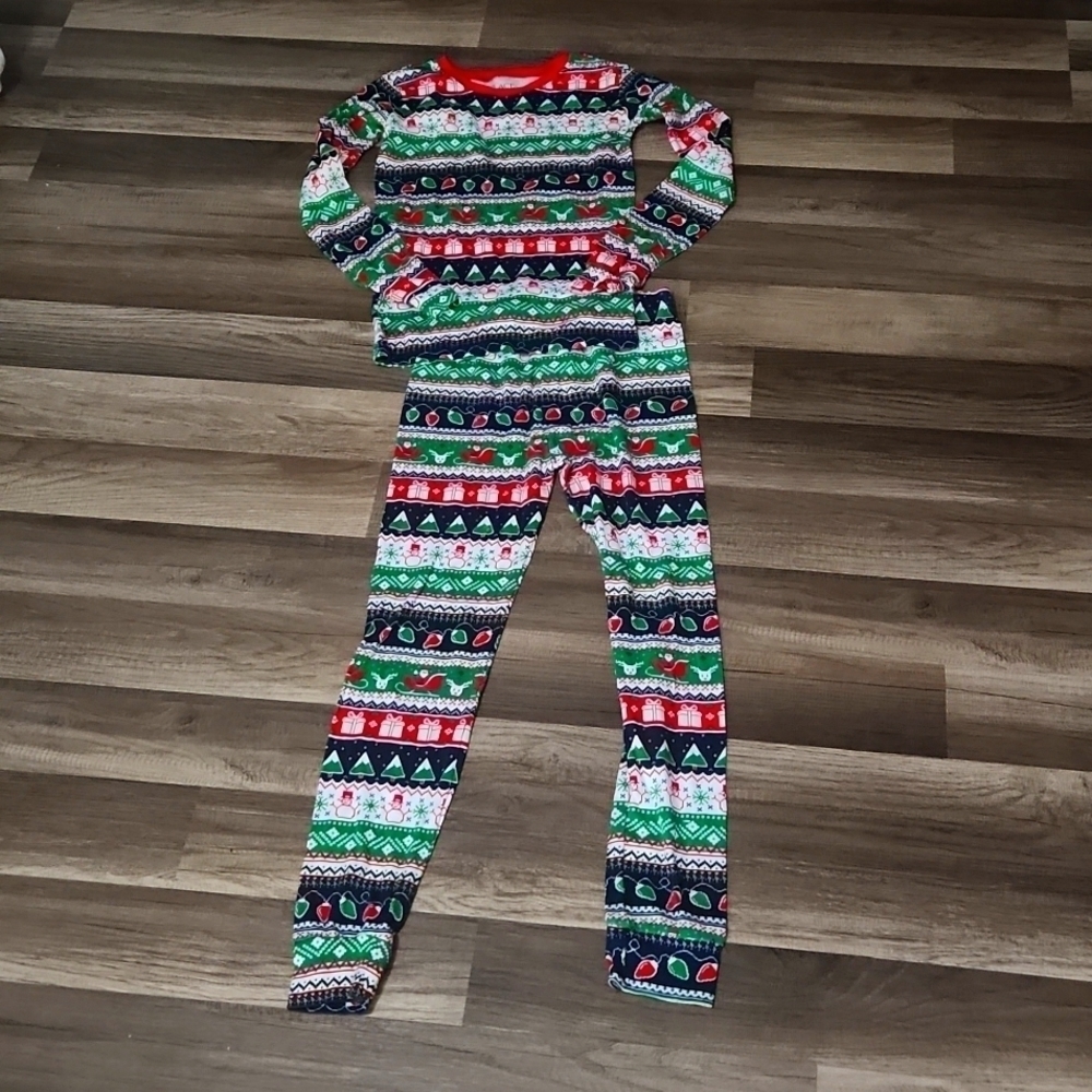 Christmas Theme Pajamas Size 12 New Unisex! Twins! TWO SETS